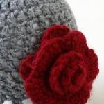 Gray Ruffle cloche with Dee..