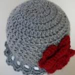 Gray Ruffle cloche with Dee..