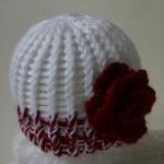 Newborn Hat with Deep Red R..