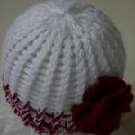 Newborn Hat with Deep Red R..