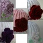 Newborn Hat with Deep Red R..