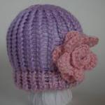 Lavender Rose newborn hat w..