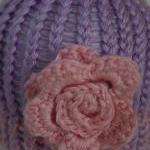 Lavender Rose newborn hat w..