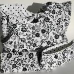 Black and White floral 3 pi..