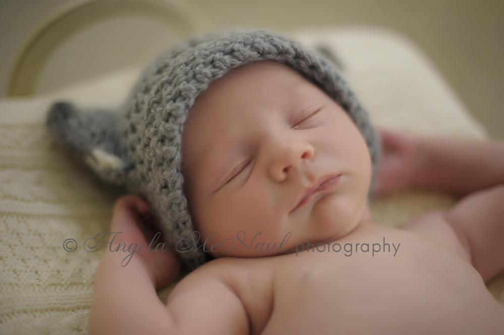 SALE Gray Newborn Kitty Hat