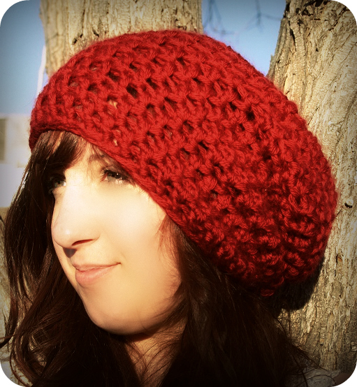 SALE Deep Red Oversize Slouch hat