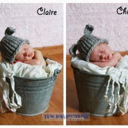 Twin hat set, Mary's Other Little Lamb hats, newborn hat, photo prop