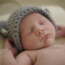SALE Gray Newborn Kitty Hat
