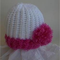 Fuschia (Rosestone) newborn pom pom hat
