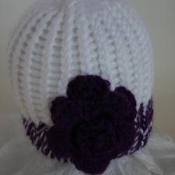 Royal Purple Rose newborn hat, Sophie Collection
