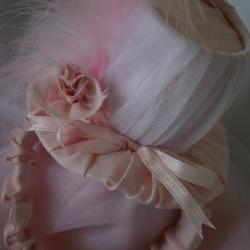 Pink top hat with feathers for small dog, Maggie line, photo prop